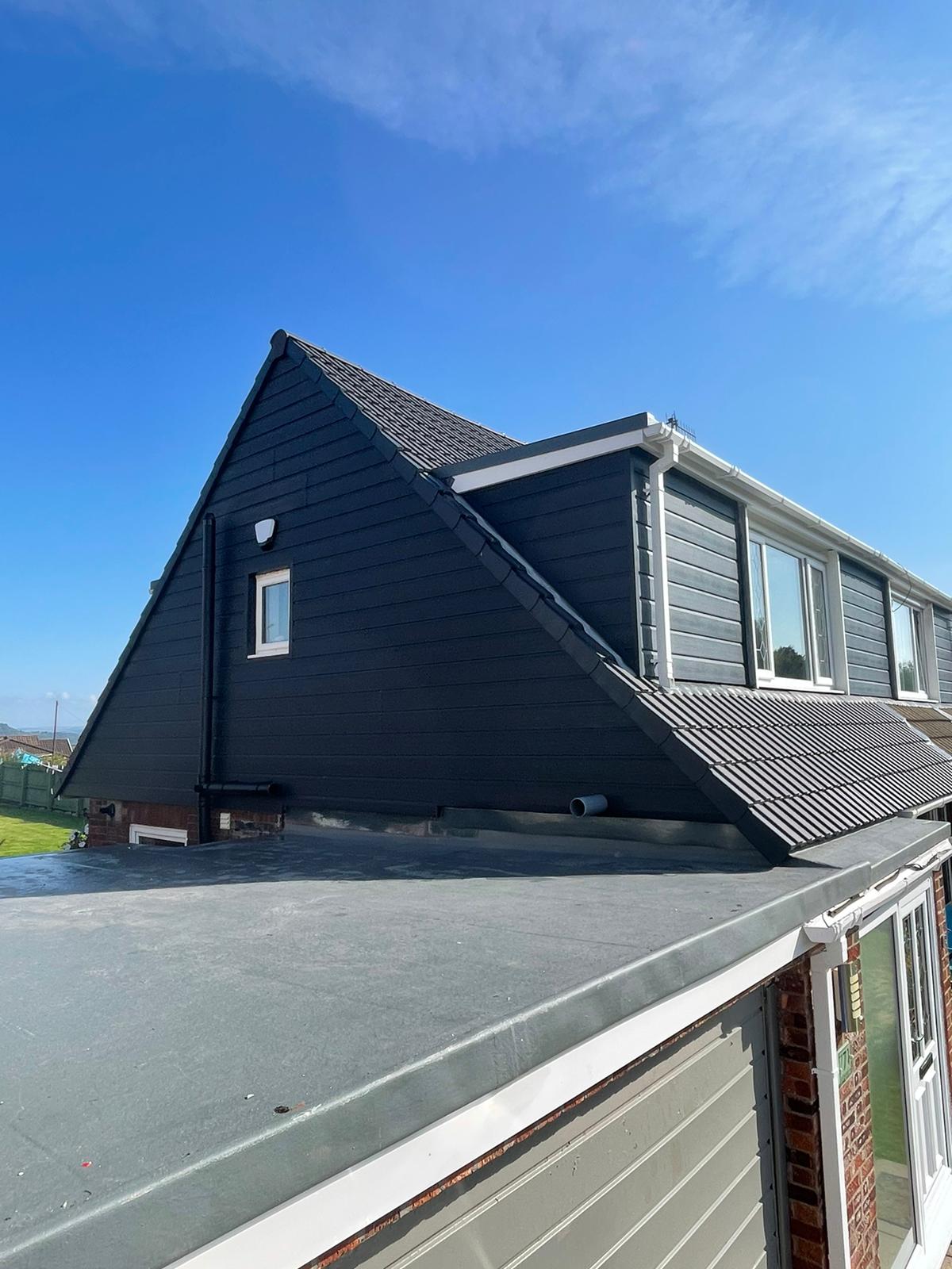 Close-up of newly laid roof tiles